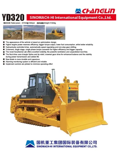 Bulldozer hydraulique sur chenilles YD320
